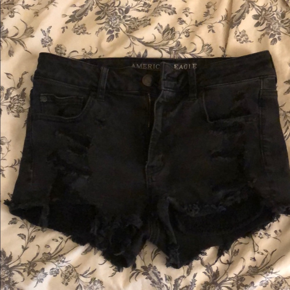 AE black jean shorts